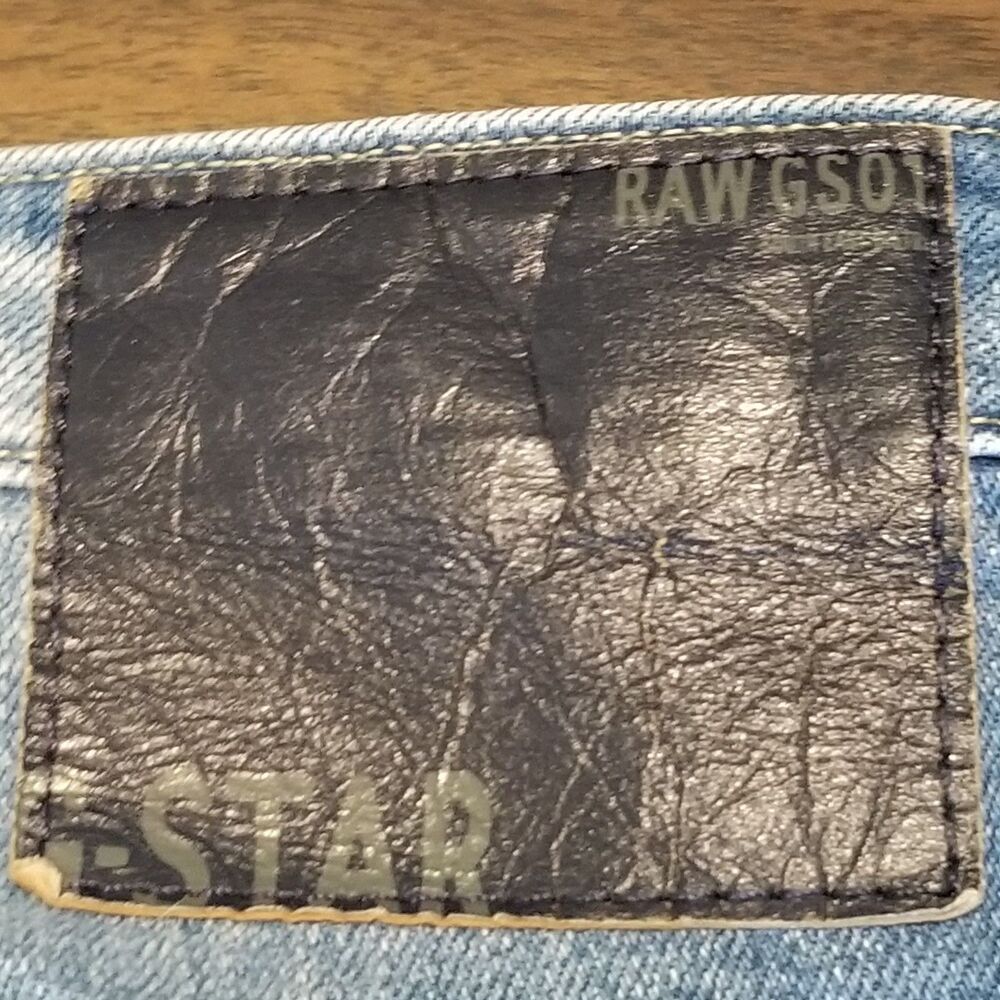 G Star Raw Jeans Arc 3D Blue Distressed Faded Denim GS01 Originals (31x27.5) - Picture 6 of 6